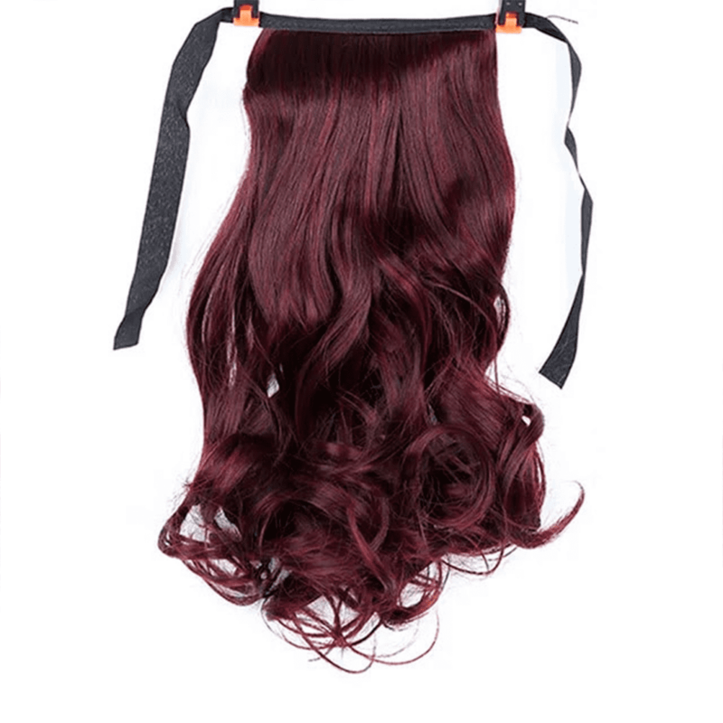 Pelo sintético rojo oscuro