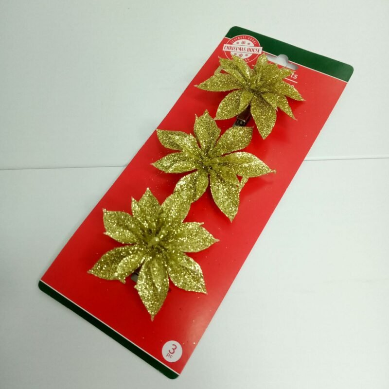 Flores sintéticas navideñas