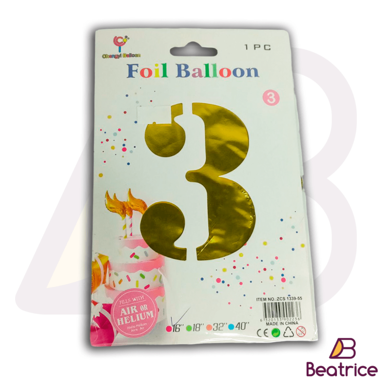 Globos de numeros dorados